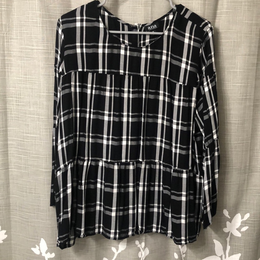 Plaid Flowy Blouse